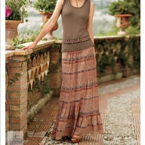 Peruvian Connection Manta Silk Skirt Long Maxi 14